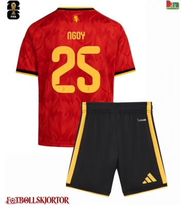 Belgien Nathan Ngoy #25 Hemmakläder Barn VM 2026 Kortärmad (+ Korta byxor)